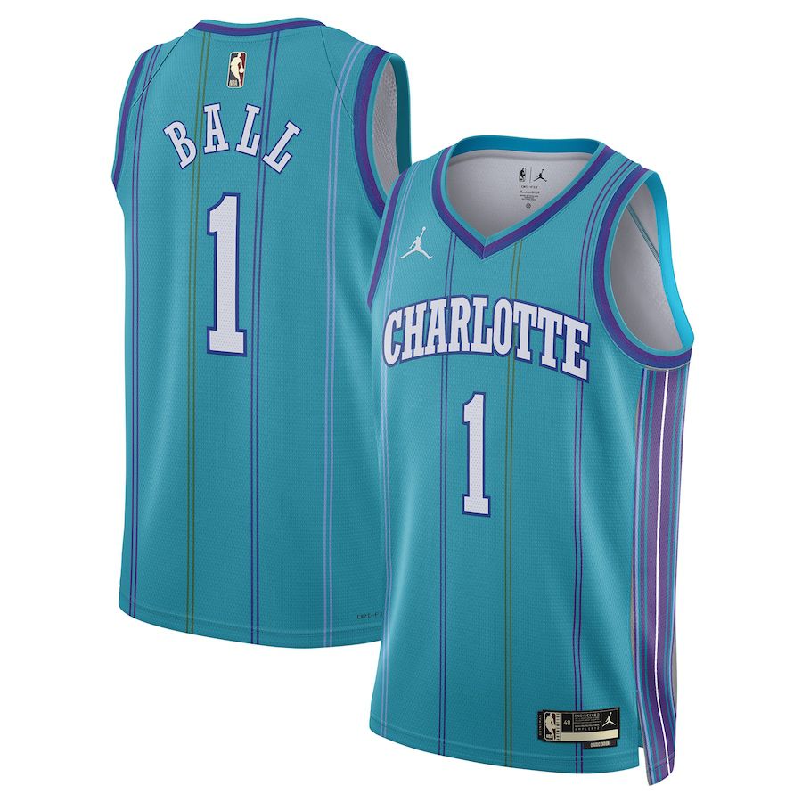 Men Charlotte Hornets #1 LaMelo Ball Jordan Brand Teal Classic Edition 2023-24 Swingman Replica NBA Jersey